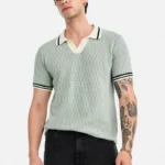 Collar Flat Knit Polo T-Shirt